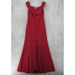 Dessy Collection Dress Off The Shoulder Notch Trumpet Gown 3038 Burgundy Event